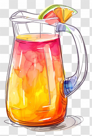 Jug Of Juice - Pitcher Of Refreshing Orange Juice Transparent PNG