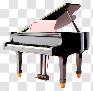 Pastel Piano - Classic Black Grand Piano For Musicians Transparent PNG
