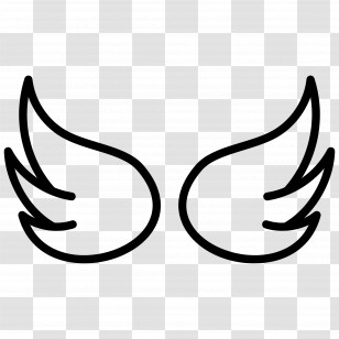 Wings - Black Outline Wings Icon Transparent PNG