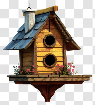 Multicolored Paints Birdhouse - Small Cute Doodle House Transparent PNG