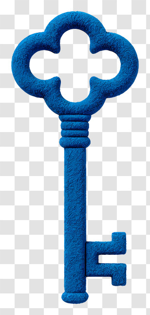 Key - Vintage Blue Key Transparent PNG