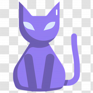 Halloween Cat - Purple Cartoon Cat Illustration Transparent PNG