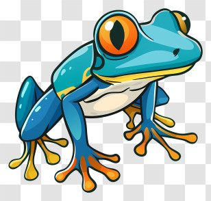Cartoon Frog - Colorful Cartoon Frog Illustration Transparent PNG