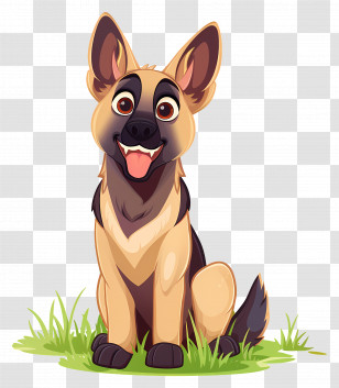 Dog German Shepherd - Cartoon German Shepherd Dog Illustration Transparent PNG