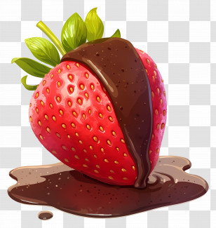 Chocolate Covered Strawberry - Chocolate Dipped Strawberry Transparent PNG