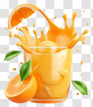 3d Juice - Orange Juice Splashing Illustration Transparent PNG