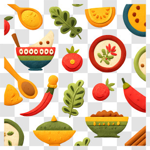 Indian Cuisine - Colorful Food Elements And Ingredients Transparent PNG
