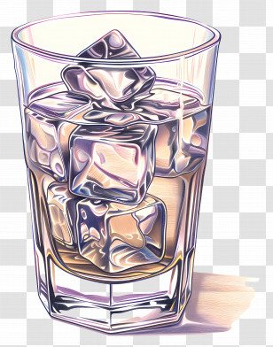 Cold Coffee - Glass Of Water With Ice Transparent PNG