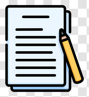 Paper Document - Paper And Pencil Illustration In Flat Style Transparent PNG