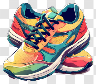 Colorful Sneakers - Vibrant Colorful Sneakers Transparent PNG