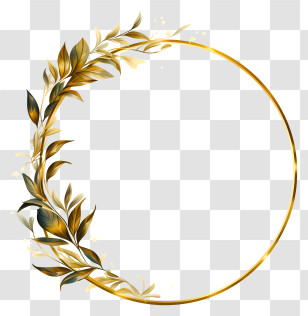 Hand Drawn Golden Frame - Golden Floral Decorative Frame Transparent PNG