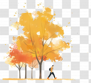 Weight Loss - Autumn Trees With Man Walking Transparent PNG