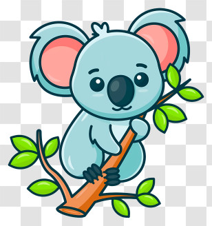 Koala - Cute Koala On A Branch Transparent PNG
