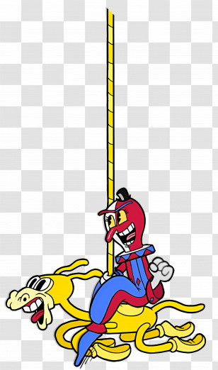 Beppi The Clown - Cartoon Character On Carousel Ride Transparent PNG