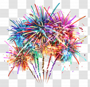 3d Fireworks - Colorful Fireworks Display Transparent PNG