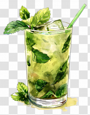 Mojito - Refreshing Mint Mojito Drink Illustration Transparent PNG