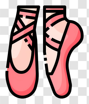 Ballet Shoes Logo - Pink Ballet Shoes Illustration Transparent PNG