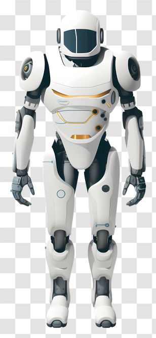 White Robot - Advanced Humanoid Robot With Futuristic Features Transparent PNG