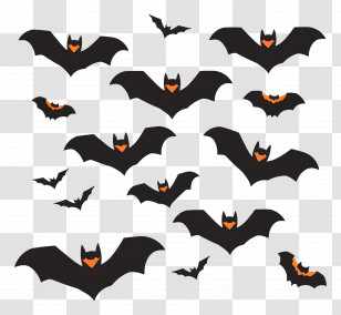Bats Flying - Flying Bats Illustration For Halloween Transparent PNG