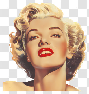 Marilyn Monroe - Vintage Portrait Illustration Of A Woman With Red Lips Transparent PNG