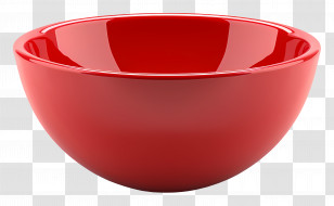 Bowl - Bright Red Ceramic Bowl For Serving Transparent PNG