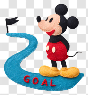 Mickey Mouse Aim To Goal - Cartoon Mouse On Path To Goal Transparent PNG