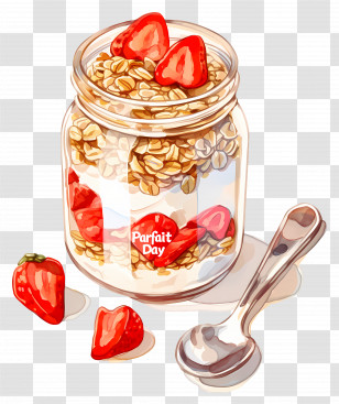 National Parfait Day - Strawberry Parfait In Jar Transparent PNG