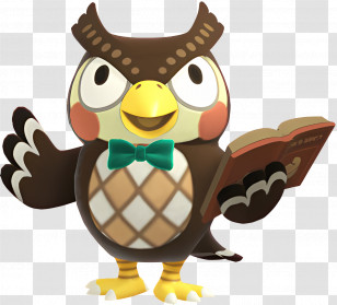 Animal Crossing - Cartoon Owl With Book Transparent PNG