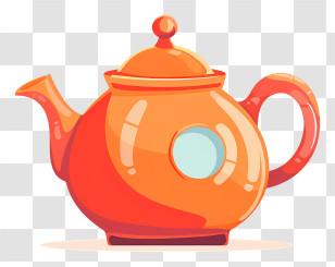 Teapot - Orange Teapot Illustration Transparent PNG