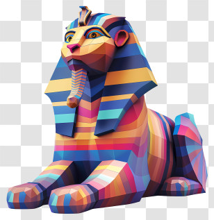 Egypt Sphinx - Colorful Modern Egyptian Sphinx Sculpture Transparent PNG