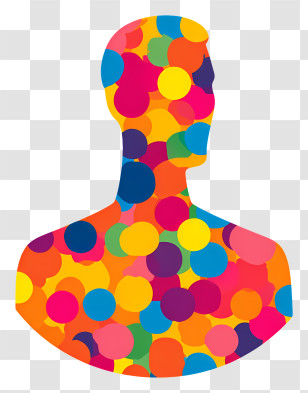 Man Icon - Colorful Silhouette With Dots Transparent PNG