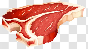 Raw Steak - Detailed Raw Steak Illustration Transparent PNG