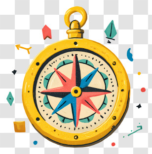 Cartoon Compass - Colorful Compass For Exploration Transparent PNG