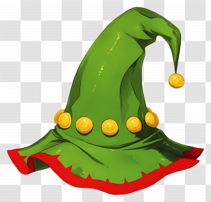 Green Elf Hat - Green Wizard Hat With Bells Transparent PNG