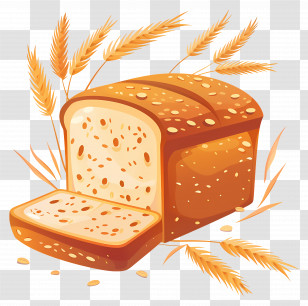 Wheat And Bread - Sliced Whole Grain Bread With Wheat Transparent PNG