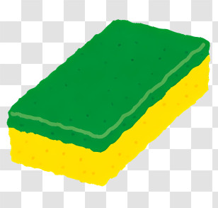 Icon - Green And Yellow Cleaning Sponge Transparent PNG
