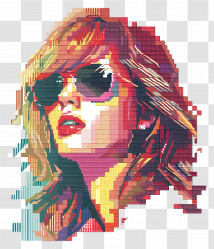 Pixel Taylor Swift - Pixel Art Woman With Sunglasses Transparent PNG