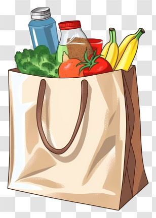 Shopping Bag - Grocery Bag Filled With Fresh Food Transparent PNG