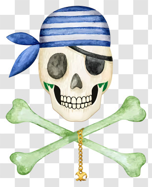 Pirate Skull And Crossbones - Pirate Skull And Crossbones Transparent PNG