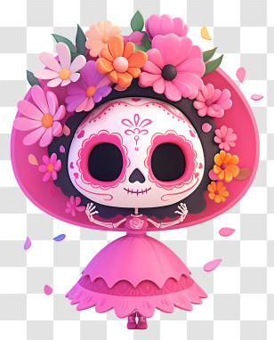 Day Of The Dead Cartoon - Festive Day Of The Dead Doll Transparent PNG