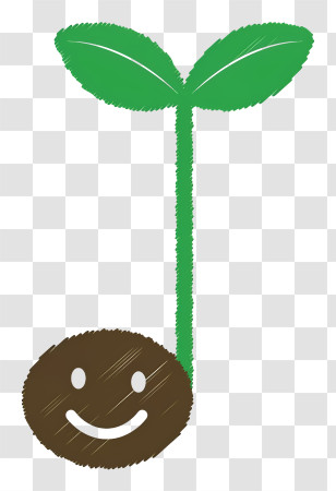 Cartoon - Smiling Sprout Illustration For Growth Transparent PNG