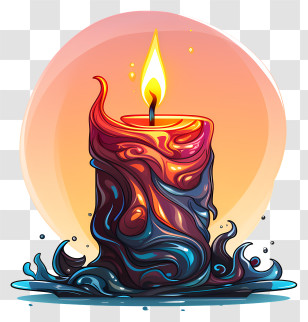 Candlelight - Artistic Swirled Candle With Flame Transparent PNG