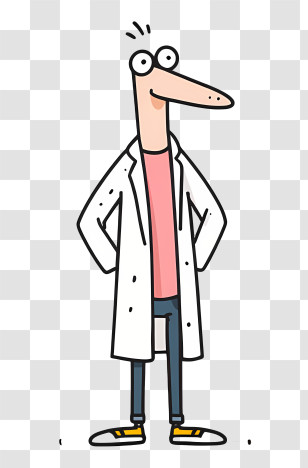 Cartoon Doctor - Cartoon Scientist Character Transparent PNG