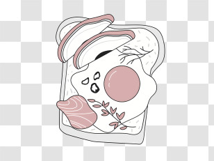 Icon - Delicious Breakfast Toast With Egg And Bacon Transparent PNG