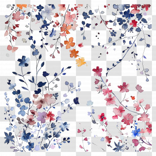 Flower Background - Watercolor Floral Pattern Transparent PNG