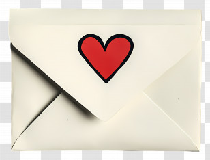 Love Letters For Her - White Envelope With Heart Transparent PNG