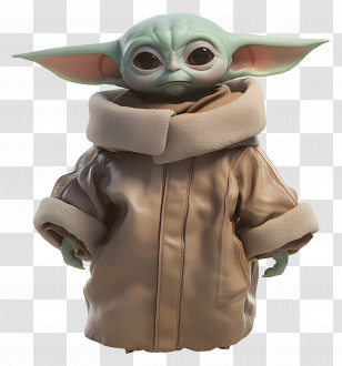 Din Grogu - Cute Baby Alien Figurine In Space Theme Transparent PNG