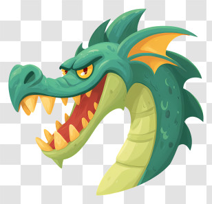 Dragon Emoji - Fierce Dragon Head Transparent PNG