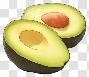 Avocado - Fresh Green Avocado With Seed Transparent PNG