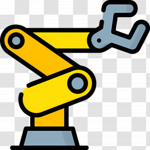 Robotic Arm - Yellow Robotic Arm Icon For Automation Transparent PNG
